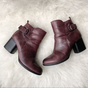 Born Gillian Ankle Boots in Dark Burgandy